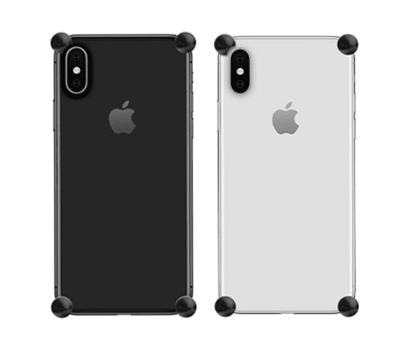 Black Diamond Original CORNERS installed on all four corners of a bare iPhone X / XS / XS Max